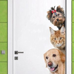 3D realistic cat and dog wall stickers for home decor with waterproof PVC animal designs