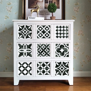 Self-adhesive PVC kitchen tile stickers with black and green mandala geometric patterns