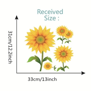 Sonnenblumen Wandaufkleber Set aus PVC mit Maßen 31x33cm für die Innendekoration