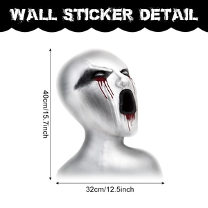 Halloween scary white ghost window sticker, 40x32cm self-adhesive PVC wall decal