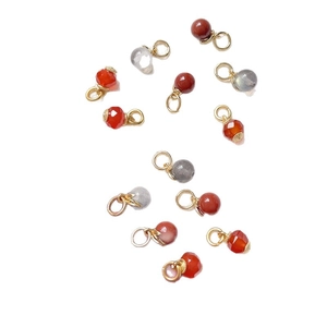 Natural agate and crystal gemstone pendants with 18k gold plated ring loops for jewelry DIY