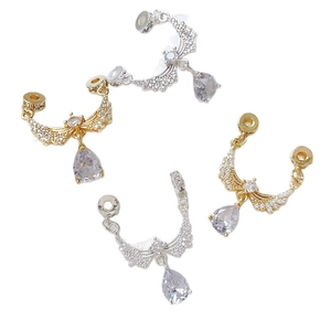 Pendenti ali d'angelo in oro 18k e argento con cristalli di pietra di luna