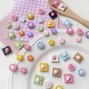 Colorful DIY macaron floral beads and strawberry cookie charms for jewelry making