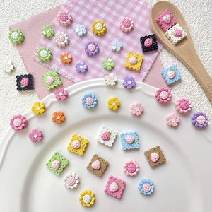 Colorful resin charms with sunflower and strawberry cookie shapes for DIY jewelry making