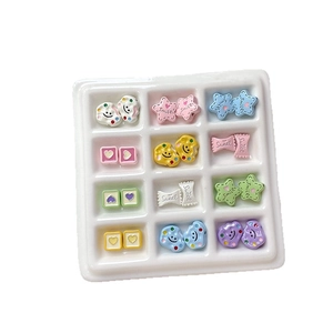 Kit de breloques DIY en résine avec étoiles et bonbons aux couleurs macaron pour bijoux