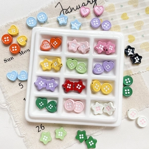Colorful Button Shape Enamel Alloy Beads Heart Star Round DIY Jewelry Findings For Bracelet Phone Chain Making Handmade