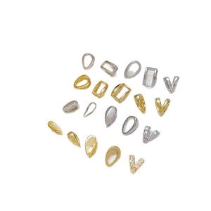 Bélières minimalistes en argent S925 avec zircons incrustés en coloris doré et argenté