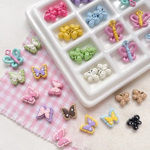 Zinc Alloy Polka Dot Butterfly Beads For DIY Jewelry Making Lacquered Colorful Dopamine Style Handmade Bracelet Accessories