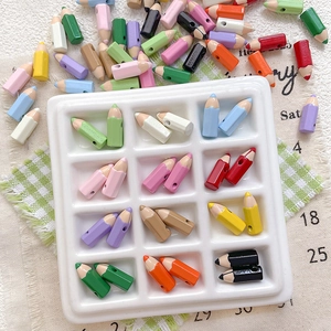 Colorful 3D pencil shaped alloy beads for DIY jewelry and handmade phone chains