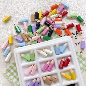 Colorful mini pencil-shaped alloy beads for DIY jewelry making and handmade crafts