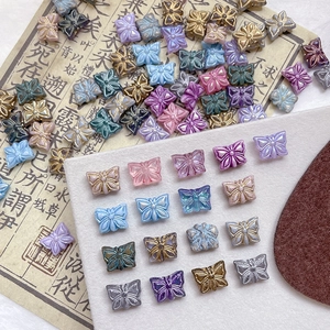 Perles papillon en verre tchèque au lustre métallique pour fabrication de bijoux DIY