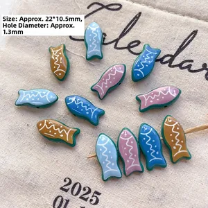 Macro view of colorful tropical fish beads with 22x10.5mm size for DIY jewelry crafts