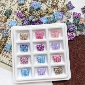 Perles papillon artisanales en verre aux couleurs vintage pour bijoux DIY et bracelets