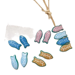 Colorful tropical fish beads for DIY jewelry making with retro painted stripe patterns