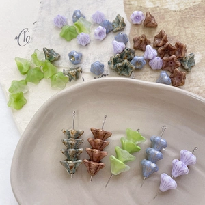 Vintage Trumpet Flower Czech Glass Beads Lampwork Floral Loose Beads For DIY Jewelry Making Necklaces Earrings Accessories