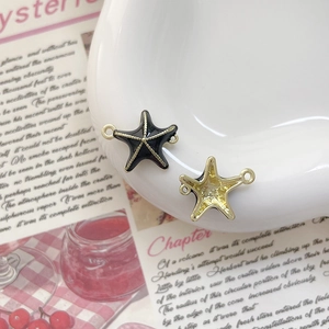 Détail de pendentifs étoile de mer en alliage avec émail et plaquage or pour bijoux DIY