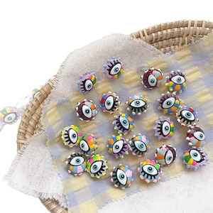 Handmade evil eye glass beads in vibrant colors for DIY jewelry necklaces and bracelets