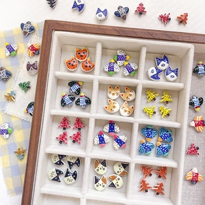 Cartoon Alloy Drip Oil Cat Bird Tree Charms For DIY Jewelry Making Bracelet Necklace Handmade Craft Colorful Enamel Beads
