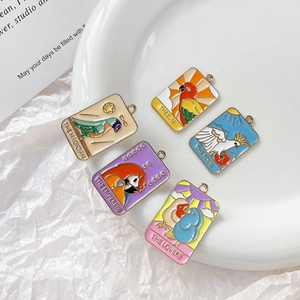 Colgantes de loro estilo tarot en aleación para hacer pulseras y collares DIY