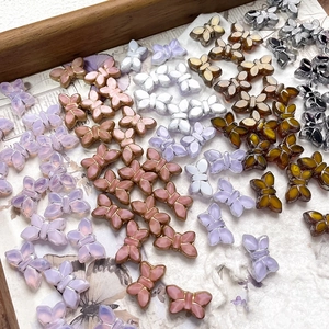 Czech Lampwork Butterfly Beads Gold Edged Spacer Beads DIY Handmade Jewelry Making Findings Accessories For Bracelet Necklace