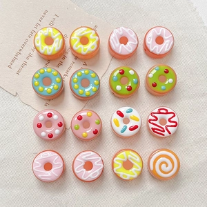 DIY Donut Resin Beads Hand-painted Jewelry Making Accessories For Bracelet Necklace Phone Chain Charms 15mm Beads