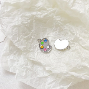 Artistic alloy palette and brush charms for DIY bracelet and necklace jewelry making