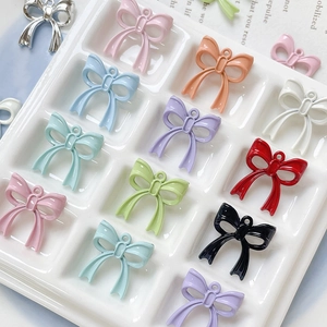 Ciondoli Fiocco in Lega Smalto Colore Macaron Fiocco Accessorio Gioielli Fai da Te per Bracciale Collana Catena Cellulare Donna