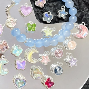 DIY bedeltjes set met hart, vlinder en maan kristallen voor het maken van armbanden
