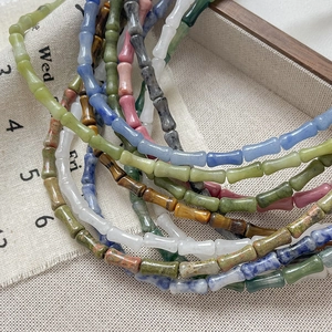 Perle in pietre naturali a forma di bambù per la creazione di gioielli fatti a mano