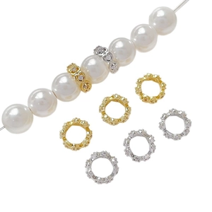 18K gold plated zircon spacer beads for DIY jewelry making in gold and silver finish