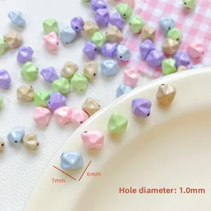 Detalle de cuentas pastel irregulares de 7x6mm para joyas DIY con agujero de 1,0mm