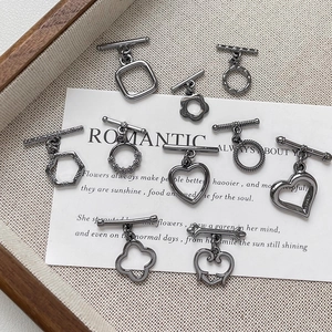 Gunmetal Heart Flower Metal OT Toggle Clasp Only Without Chain For DIY Bracelet Necklace Jewelry Making Handmade Jewelry