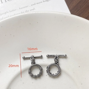 Macro detail of gunmetal heart heart-shaped OT toggle clasp with 16mm and 20mm dimensions