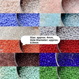 Detailed view of 4mm colorful glass seed beads with 0.9mm hole for jewelry DIY