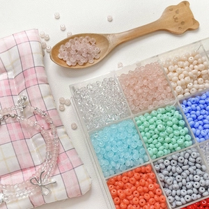 Colorful Glass Seed Beads Loose Round Lampwork Spacer Beads For DIY Bracelet Necklace Jewelry Making Handmade Crafts Gift