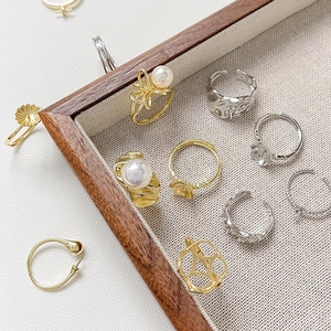 Base Per Anello In Rame Placcato Oro 18K Per Creazione Gioielli Fai Da Te Anello Aperto Regolabile Con Castone Per Künstliche Perle