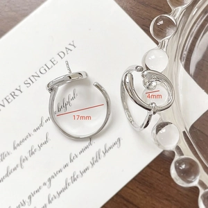 Dettaglio della base dell'anello argento con diametro interno di 17mm per gioielli fai-da-te
