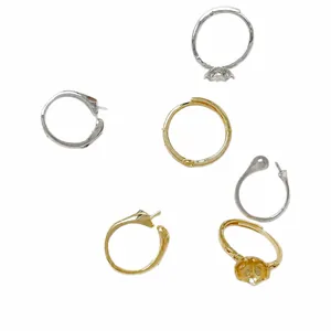 18k gold plated irregular flower ring and earring settings for DIY jewelry making