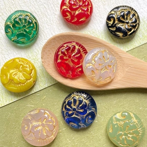 Retro carved peony flower beads in multiple colors for DIY handmade jewelry crafts