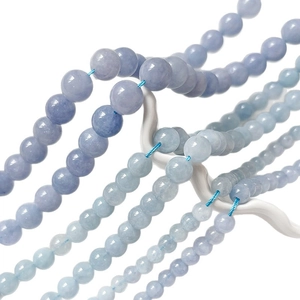 Natürliche Aquamarin-Perlen in verschiedenen Größen für DIY-Schmuck und handgemachte Armbänder