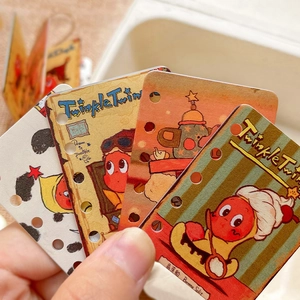 Close-up of retro illustration acrylic cards with Twinkle Twinkle star theme for DIY crafts