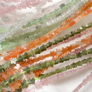Cuentas de cuarzo natural y ágata en forma de estrella para joyería DIY