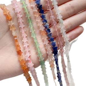 Cuentas de cristal natural en forma de estrella de varios colores para hacer joyas DIY