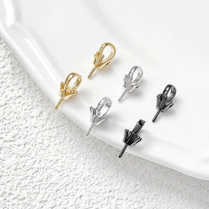 Bélières en forme de couronne en or, argent et noir pour la création de bijoux DIY