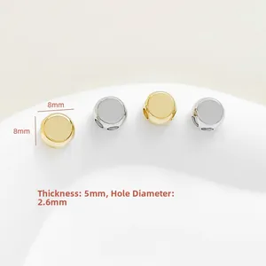 Macro view of 8mm gold and silver spacer beads with 2.6mm hole for DIY jewelry making