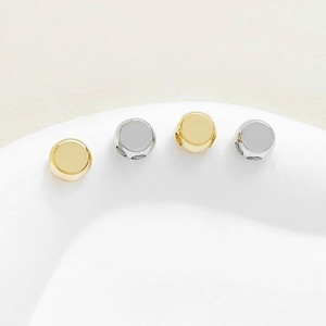 Polished 18k gold and silver copper beads with silicone core for DIY jewelry making
