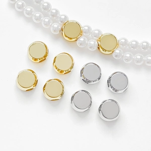 Flat round 18k gold plated spacer beads for DIY jewelry making in gold and silver