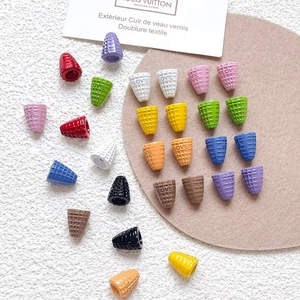 Colorful waffle-textured DIY beads with LOVE engraving for handmade jewelry crafts
