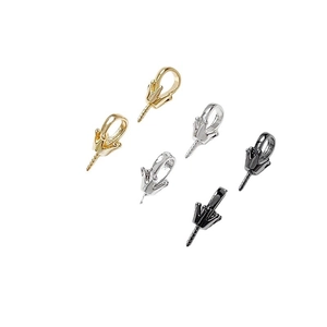 Supports pendentifs couronne plaqués or 18 carats pour perles en doré argent et noir