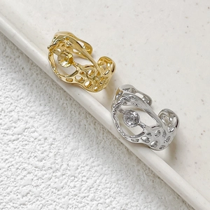 14k gold plated hollow ring base with pearl setting, DIY jewelry findings in gold and silver